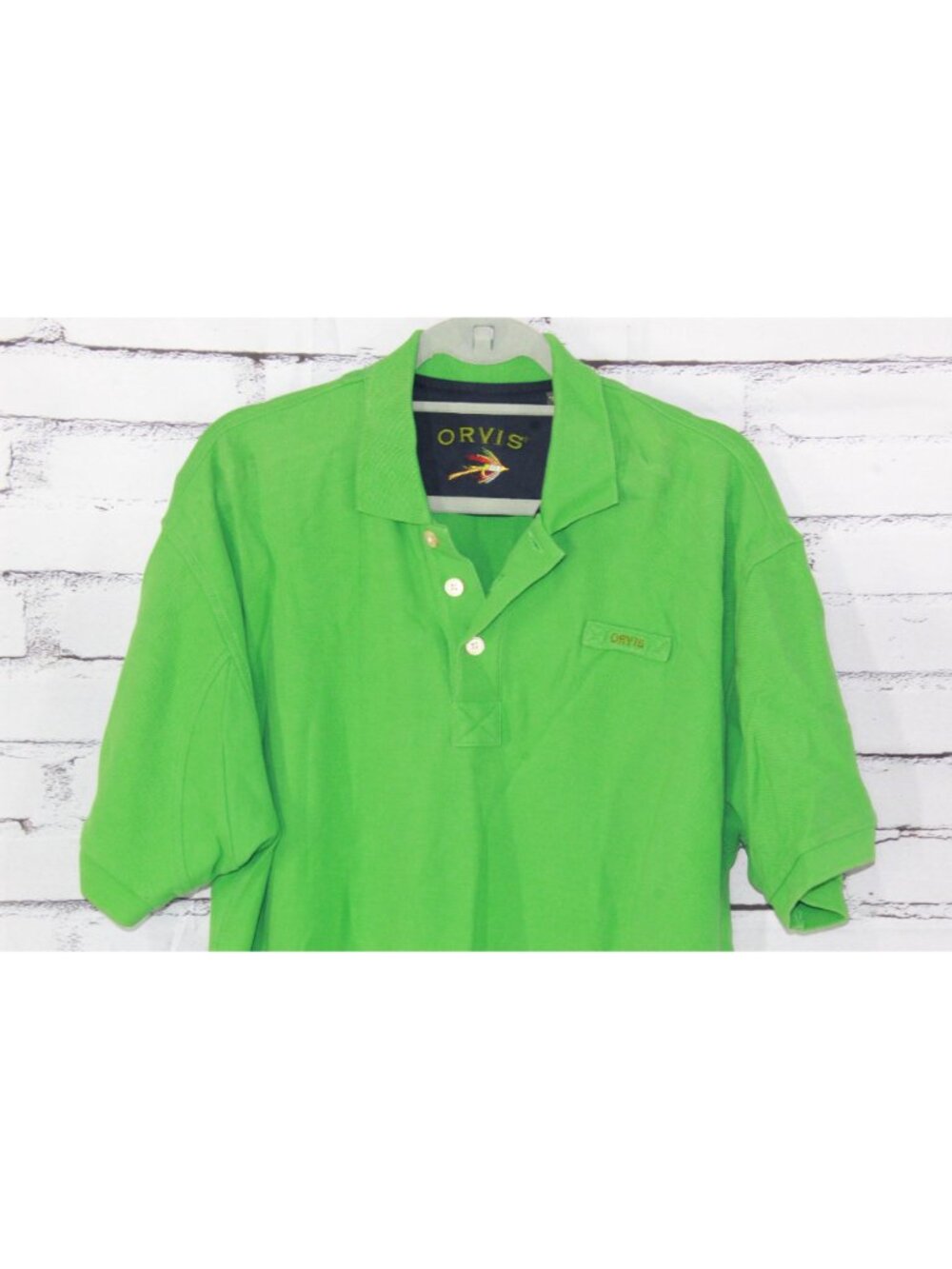 Orvis Men's Green Classic Rugby Polo Gorpcore Outdoor Fly Fish Heritage Size L - Picture 3 of 13